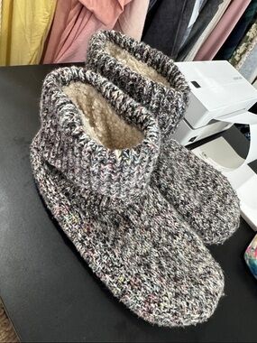 Bombas Multicolor Knit Sherpa-Lined Slipper Booties